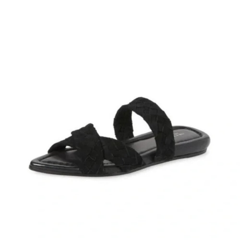 ๐ RAG & BONE Lewis Pointed Toe Woven Leather Slide Sandal Shoes 10.5 Black - Picture 2 of 10